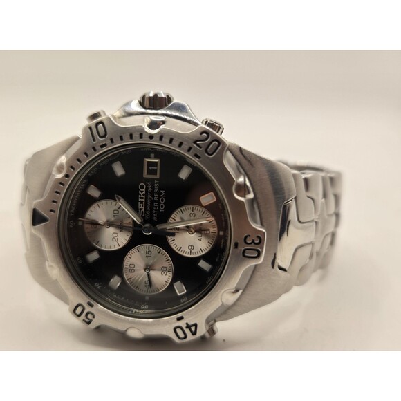 Seiko 7T32-6M49 Stainless Steel 42.5mm Chronograph Alarm Watch. Excellent. - Picture 7 of 15